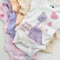 Pack of 5 Pcs Multicolor Half Sleeve Organic Cotton Baby Romper Combo From Levin. 