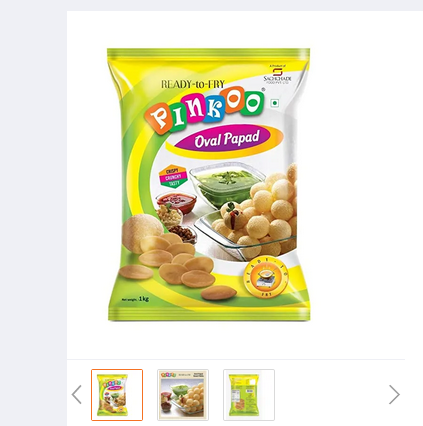 Extruded Unfried Snack Pellets PINKOO Oval Shaped 1kg, Ready to Fry Panipuri