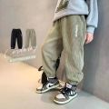 2023 Autumn and Winter Boys' New Fashion Solid Color Thickened Loose Versatile Sports Pants Casual Comfort Versatile Pants. 