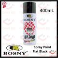 BO-SNY Spray Paint FLAT BLACK Color 400mL Multipurpose Spray Paint Can Flat Black Color Uses Metal Wood Plastics Motor Cycles Furniture.