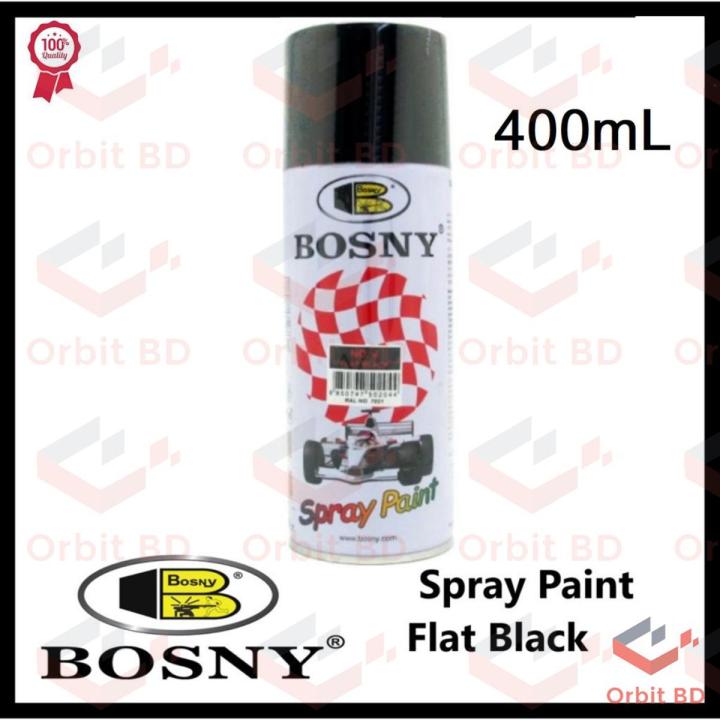 BO-SNY Spray Paint FLAT BLACK Color 400mL Multipurpose Spray Paint Can Flat Black Color Uses Metal Wood Plastics Motor Cycles Furniture