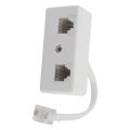 6P4C RJ11 Male to Dual Female Telephone Line Splitter Connector Adapter. 