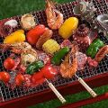 12 Pieces Stainless Steel Barbeque Skewers Set Reusable BBQ Grilling Sticks for Outdoor Camping Barbecue Cooking Tools (Set of 1) (12 Pcs). 