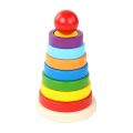 Wooden Puzzle Kids Toys Rainbow Tower Pyramid Nesting Stacking Shape Games Montessori Early Education Diy Toys for Children Gift.