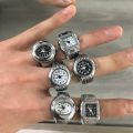 【Worldwide Delivery】 27 styles Finger Ring Clock Vintage Elastic Stretchy Quartz Watch Rings for Women Couple Watches Ring Fashion Jewelry. 