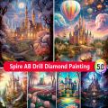 New Disney Castle Diy 5d AB Diamond Painting Kits Embroidery Mosaic Fantasy Landscape Jewelry Cross Stitch Home Decor Craft Gift Superman. 