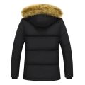 New Men Winter Fleece Jacket Thick Warm Hooded Fur Collar Coat Solid Color Outerwear Mens Clothing. 