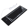 Silicone Keyboard Fully Sealed Design Lightweight Portable Silent Soft Comfortable USB Wired Silicone Keyboard for PCBlack. 