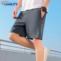 Short Pants Elastic Waistband Men Ice Silk Fitness Loose Shorts.