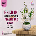 Artificial Primium Orchid Flower Tub (POFT-0306)Hot Pink. 