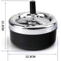 1pcs Stylish Metal Windproof Press Rotating Lid Home Office el Flame Retardant Ashtray For Cylinder r Gift.