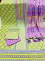 Premium Quality (VIP Block) Orbindu Cotton Block Printed Cotton Unstitched Three Piece for Women-Design-6. 