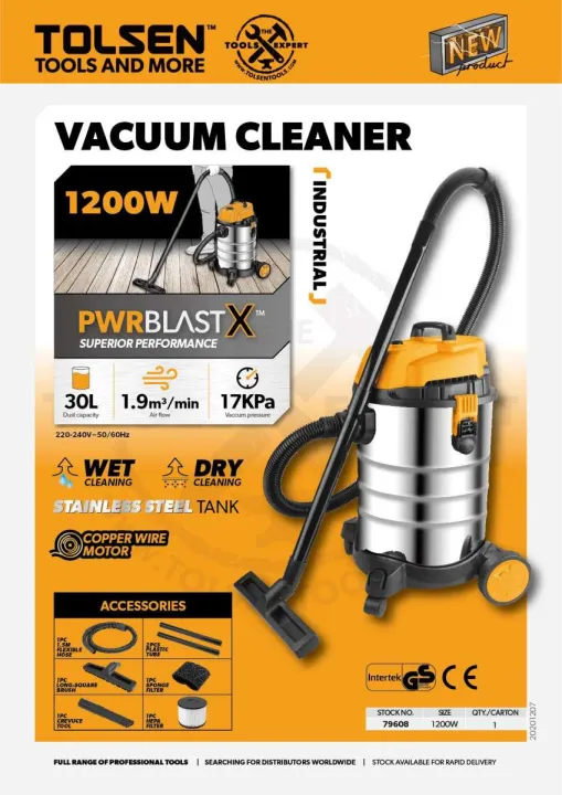 TOLSEN%201200W%2030L%20Wet%20and%20Dry%20Vacuum%20Cleaner%20-%20Model%2079608%20-%20Image%202