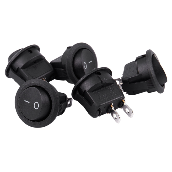 25Pcs SPST Black Button On/Off Round Rocker Switch AC 6A/250V 10A/125V ...