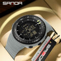 Sanda Classic Style Large Screen Sports Multi functional Trendy Waterproof Night Light LED Men's Watch SD6256-3.