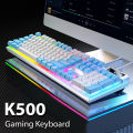 K500 Wired Gaming Keyboard Mechanical Sensation Laptop Desktops PC Computer Office Accessories 104 Keys RGB Backlight Keyboards. 