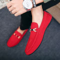Designer Shoes Men Zapatos De Hombre Slip-On Leather Shoes Casual Male Shoes Adult Red Driving Moccasin Soft Non-slip Loafers KEEMEEUYZO. 