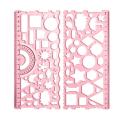 【Toy life hall】2Pcs Drawing with Protractor Mini Study Shaped Hollowed-out Drawing Template Geometric Ruler for Home.