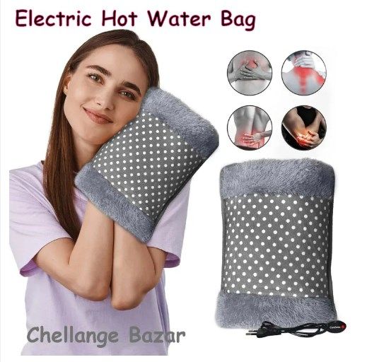 Electric Hot Water Bag with Pouch Hot Bags for Pain Relief in Shoulder, Back & Full Body Hand Warmer Electric Heating Pad for Pain Relief in period cramps Electric Heating Bag with Water - Multicolor