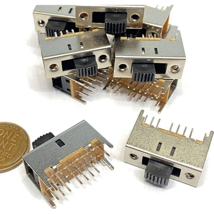 5Pcs - Slide Switch 16 Pin 3 Position Steel Body