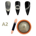 3D Chrome Cat Magnet Nail Glitter Powder Chameleon Shiny Nail Pigment Gel Nail Polish Supplies Magic Cat's Eye Magnetic Powder Conbo. 