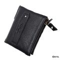 Avro Premium 100% Genuine Cow Leather Double Zipper Money Bag For Men Stylish Export Quality Wallet For Men. 