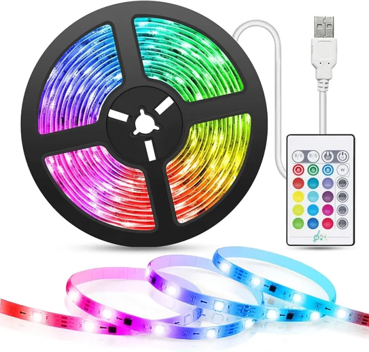 Smd%202835%20Dc%2012V%20Led%20Strip%20Light%20With%20Remote-%205%20Meter%20Rgb%20Colour%20Fairy%20Lights%20For%20Ceiling%20Decoration%20-%20Rgb%20Led%20Strip%20Light%20-%20Image%203