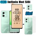 3 IN 1 infinix Hot 50i Tempered Glass Matte Gaming Screen Protector for infinix Hot 50 Ceramic Matte Screen Protector. 