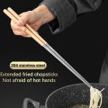 1Pair Stainless Steel Chopsticks Long Chopsticks Cook Noodles Deep Fried Hot Pot Chinese Chopsticks Reusable Metal Chopstick jingu. 