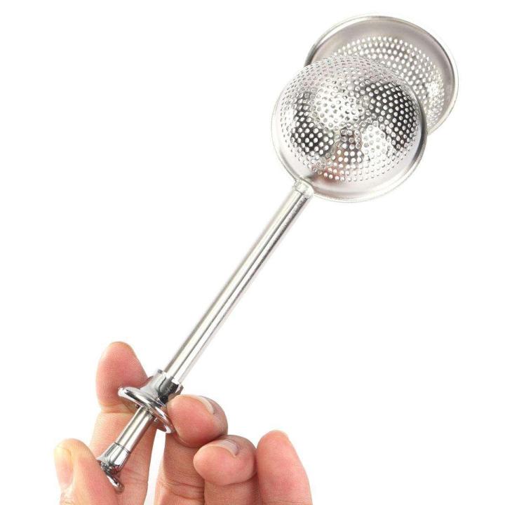 1/2pcs Ball Push Tea Infuser Herbal Stainless Steel Locking Strainer Spice US