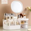 Cosmetic storage box, Desktop dressing table, Makeup mirror, Skincare storage rack, Lipstick sorting box.