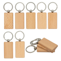 20 PCS Rectangle Blank Wooden Key Chain Wood Blanks (Width:1.22 Inch) for Keychains. 
