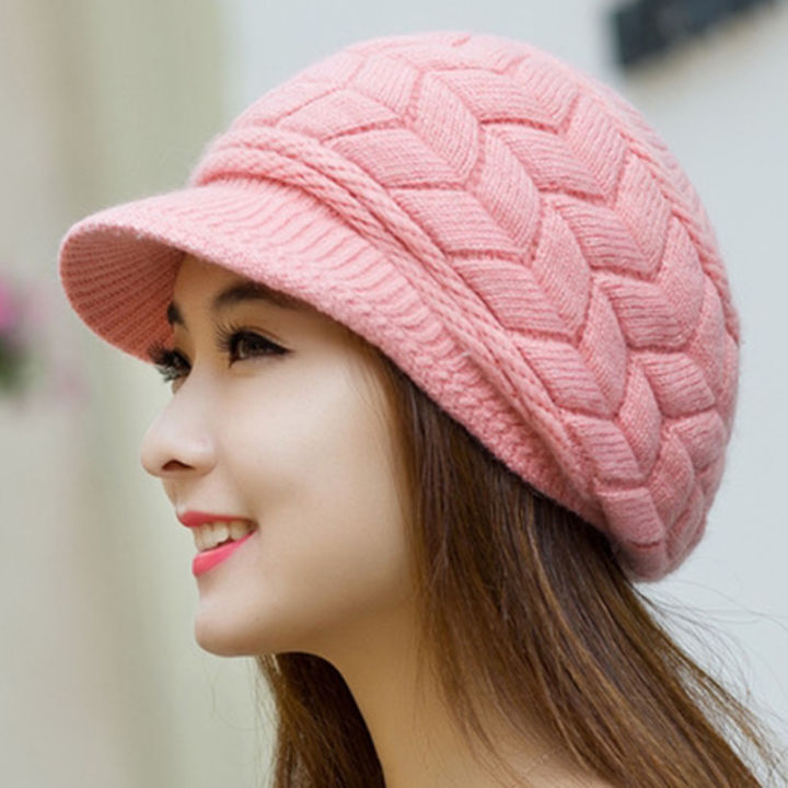 Family Flower Flash Sale GUIN Women Knitted Hat Winter Warm Knitted Baggy Beret Beanie Hat Ski Hat