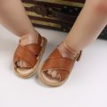 Fashion Simple Boys Girls Non-Slip Sandals Solid Cross Strap Kids Sandals Summer Soft Bottom Kids Flat Shoes. 