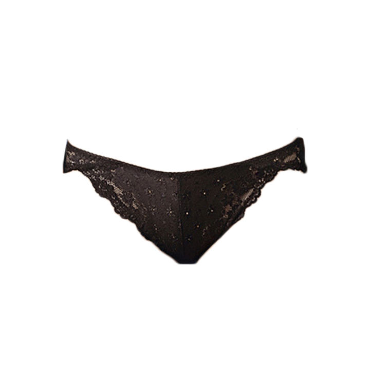Women Solid Color Low Rise Lace Hollow Out Briefs Hip Lift Underwear Panty