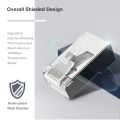 ZoeRax 50pcs Shielded RJ45 Cat6 Cat6A Pass Through Connectors - 3 Prong 8P8C Gold Plated Ethernet Ends for FTP/STP Network Cable.