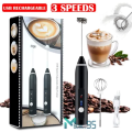 Electric Rechargeable Handheld Coffee Mixer - Perfectly Blend Your Brews With Ease.
