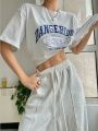 American-Style Gray Women's Summer Straight Loose Wide-Leg Pants Drooping Slimming Sweatpants Beam Foot Shut Luck Hop Jazz Pants. 