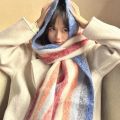 New Irregular Shawl Scarf Women Winter Warm Thickened Gradient Pashmina Scarves Classic Tassel Outdoor Windbreak Big Shawl. 