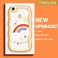 Chenyyka For OPPO F7 Case Fashion Rainbow Colorful Lovely Wave Border Soft Clear Shockproof Phone Cases Creative Camera Transparent Casing Simple Gentle Protective Cover. 