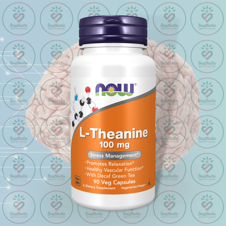 NOW L-Theanine – 100 mg – 90 Veg Capsules – with Decaf Green Tea – for Stress Management & Relaxation Support
