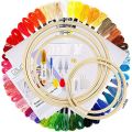 【Wweirdoo】Stitch Set Stitch Thread Tool 50-Color Bamboo Shed Embroidery Circle Polyester Thread 50 colors. 