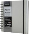 Brustro Toned Paper Grey Sketchbook Wiro Bound, Size 6" x 6" 120GSM- 120 Pages.