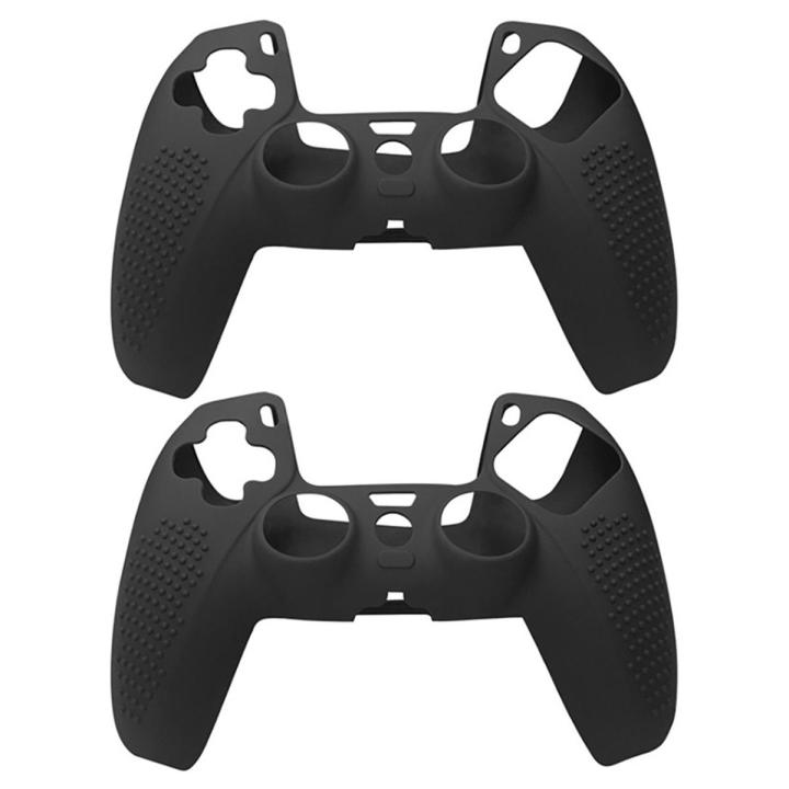 2X for PS5 Game Controller Silicone Protective Cover for PS5 Non-Slip Handle Cover(Black)