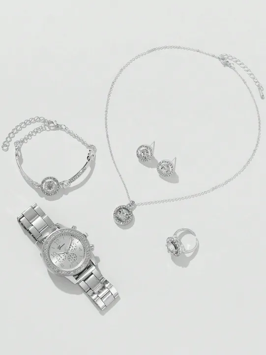 5%20PCS%20Set%20Silver%20Luxury%20Watch%20Women%20Ring%20Necklace%20Earrings%20Rhinestone%20Fashion%20Wristwatch%20Female%20Casual%20Watches%20Bracelet%20Set%20-%20Image%203