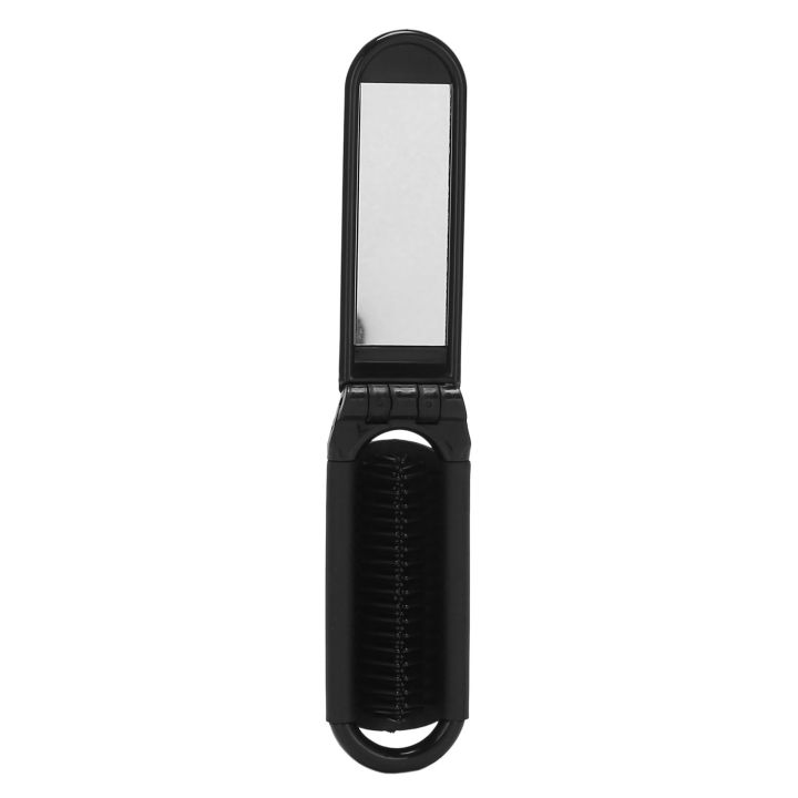 5X%20Portable%20Travel%20Folding%20Hair%20Brush%20with%20Mirror%20Compact%20Pocket%20Size%20Comb-Black%20-%20Image%202