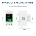 Power Energy Meter Voltage Current KWH Electric Energy Monitor Meter AC80-270V 110V 220V 100A VOLT AMP Voltmeter Ammeter Wattmeter Din Rail. 