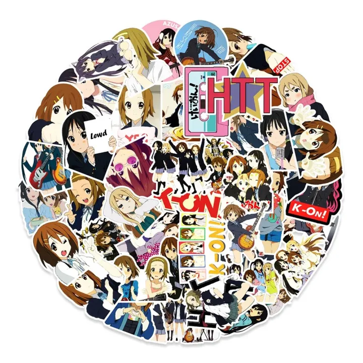 10/30/50PCS%20Animation%20K-ON%20Graffiti%20Waterproof%20Sticker%20Cartoon%20Cute%20Character%20Hand%20Account%20Water%20Cup%20Skateboard%20Helmet%20Wholesale%20-%20Image%202