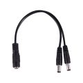 5.5x2.1mm 1 to 2 M/F DC Power Splitter Cable for Security CCTV Camera. 