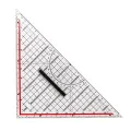 30CM Drawing Triangle Ruler Multi-Function Drawing Design Ruler Plastic Drawing Design Ruler with Handle Protractor Measurement Ruler. 